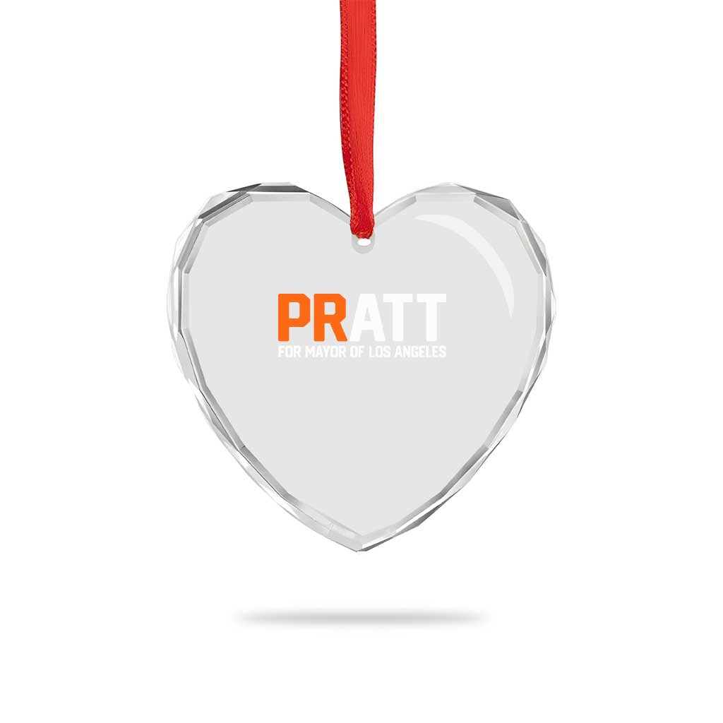 Pratt for Mayor Los Angeles Heart Crystal Glass Ornament LA City Caliornia Pride Political Campaign Supporter