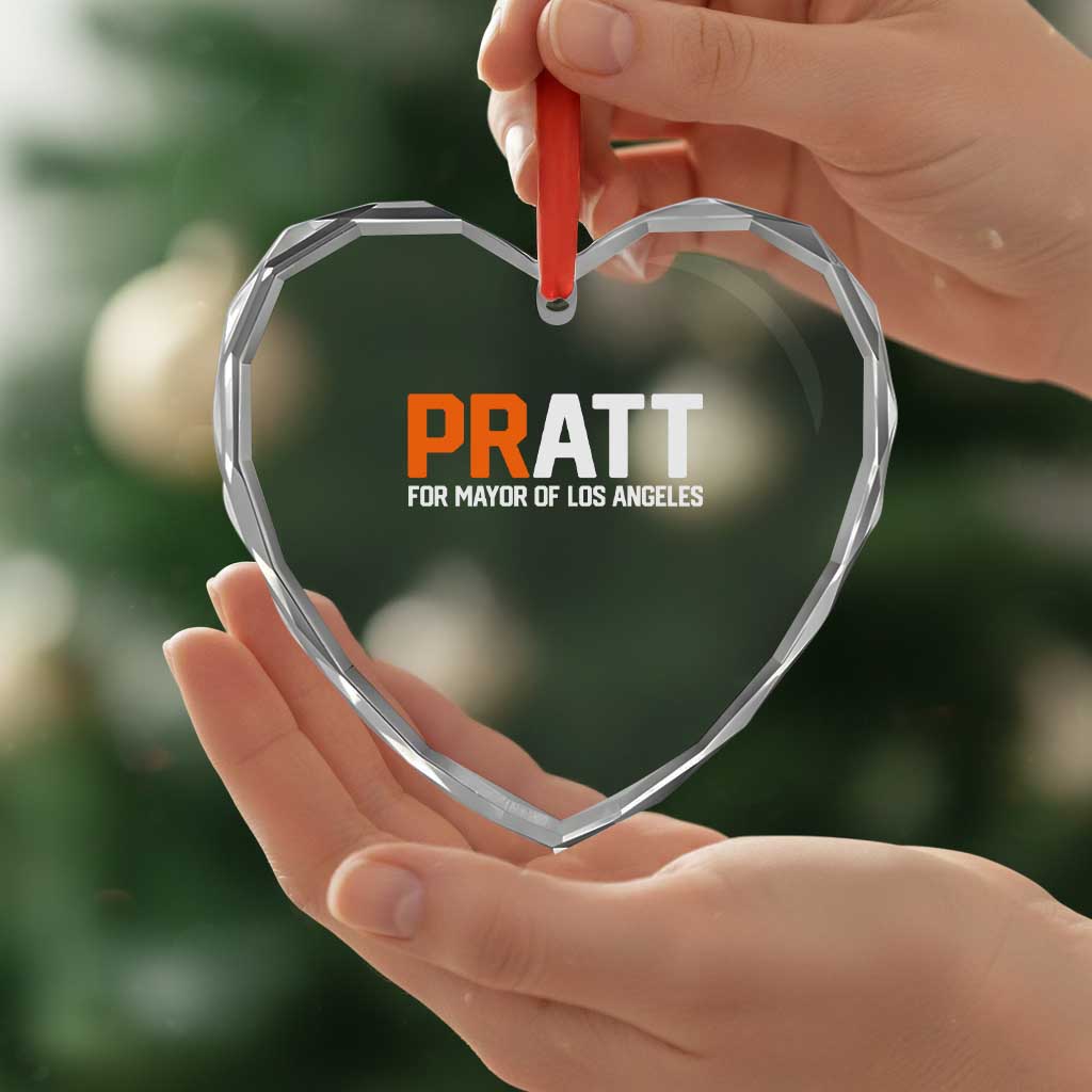 Pratt for Mayor Los Angeles Heart Crystal Glass Ornament LA City Caliornia Pride Political Campaign Supporter