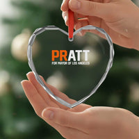 Pratt for Mayor Los Angeles Heart Crystal Glass Ornament LA City Caliornia Pride Political Campaign Supporter