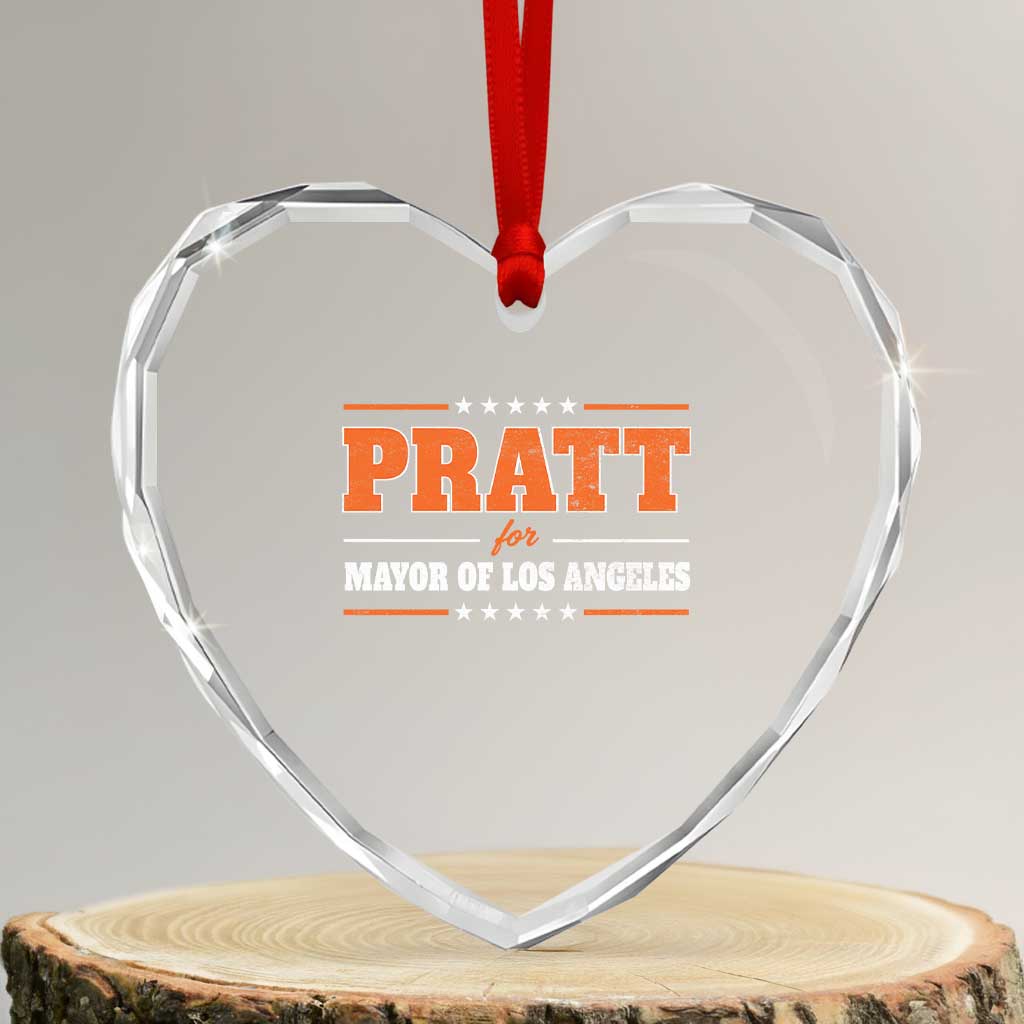 Pratt For Mayor Of Los Angeles Heart Crystal Glass Ornament LA Mayoral Election US Political