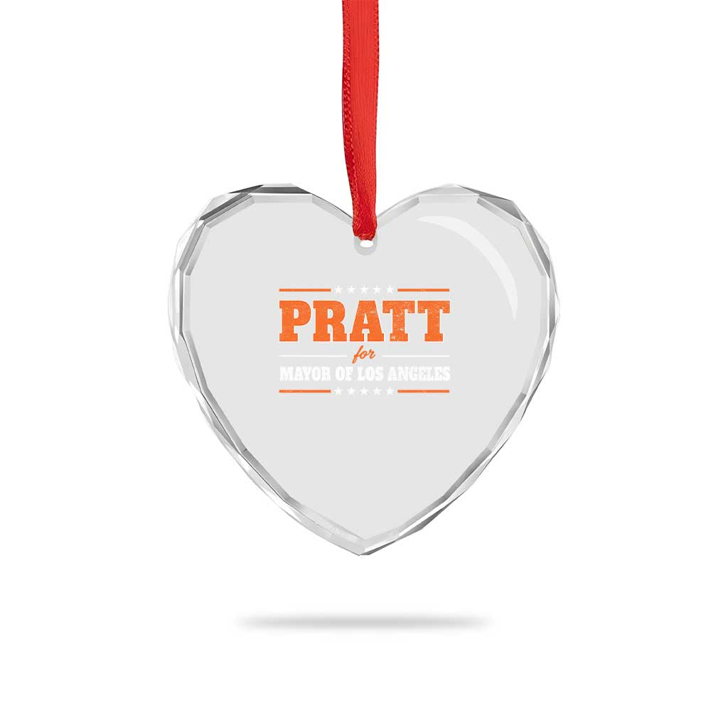 Pratt For Mayor Of Los Angeles Heart Crystal Glass Ornament LA Mayoral Election US Political