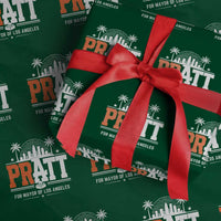 Pratt for Mayor of Los Angeles Retro Skyline Graphic Wrapping Paper Roll Support Local Leadership LA City California Pride