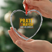 Pratt For Mayor Save Los Angeles Heart Crystal Glass Ornament Spencer Supporter