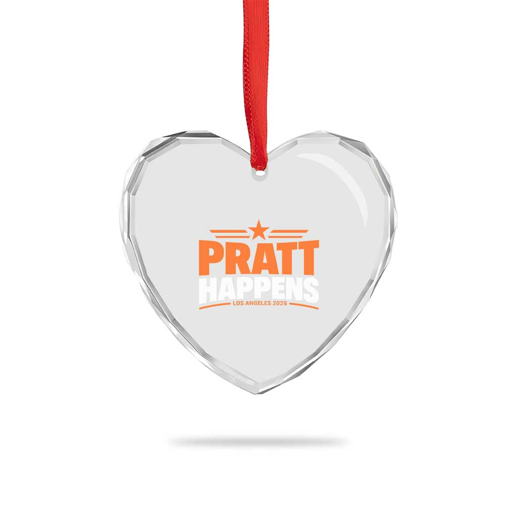 Pratt Happens Los Angeles 2026 Heart Crystal Glass Ornament Funny Political Patriotic LA City California Pride Leadership