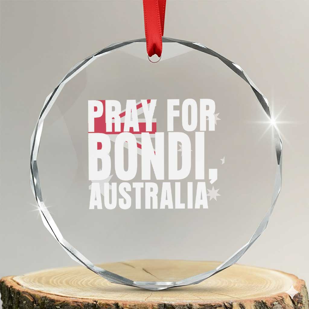 Pray for Bondi Australia Crystal Glass Ornament Memorial Unity and Support Tribute - Wonder Print Shop