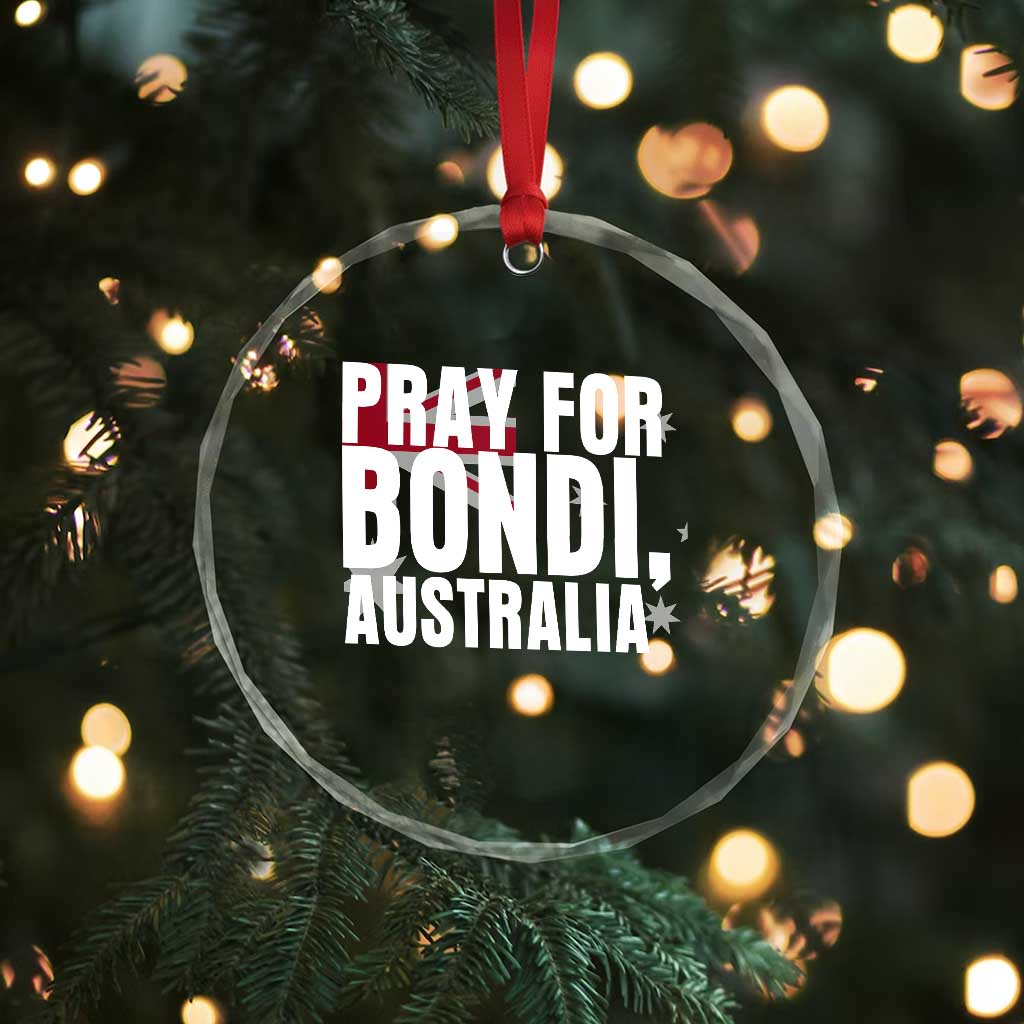 Pray for Bondi Australia Crystal Glass Ornament Memorial Unity and Support Tribute - Wonder Print Shop