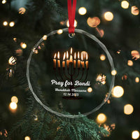 Pray for Bondi Australia Hanukkah Dec 14 2025 Crystal Glass Ornament Menorah Lights Jewish Faith Memorial - Wonder Print Shop