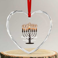 Pray for Bondi Australia Hanukkah Dec 14 2025 Heart Crystal Glass Ornament Menorah Lights Jewish Faith Memorial - Wonder Print Shop