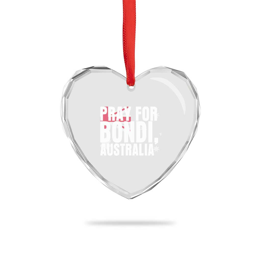 Pray for Bondi Australia Heart Crystal Glass Ornament Memorial Unity and Support Tribute - Wonder Print Shop