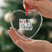 Pray for Bondi Australia Heart Crystal Glass Ornament Memorial Unity and Support Tribute - Wonder Print Shop