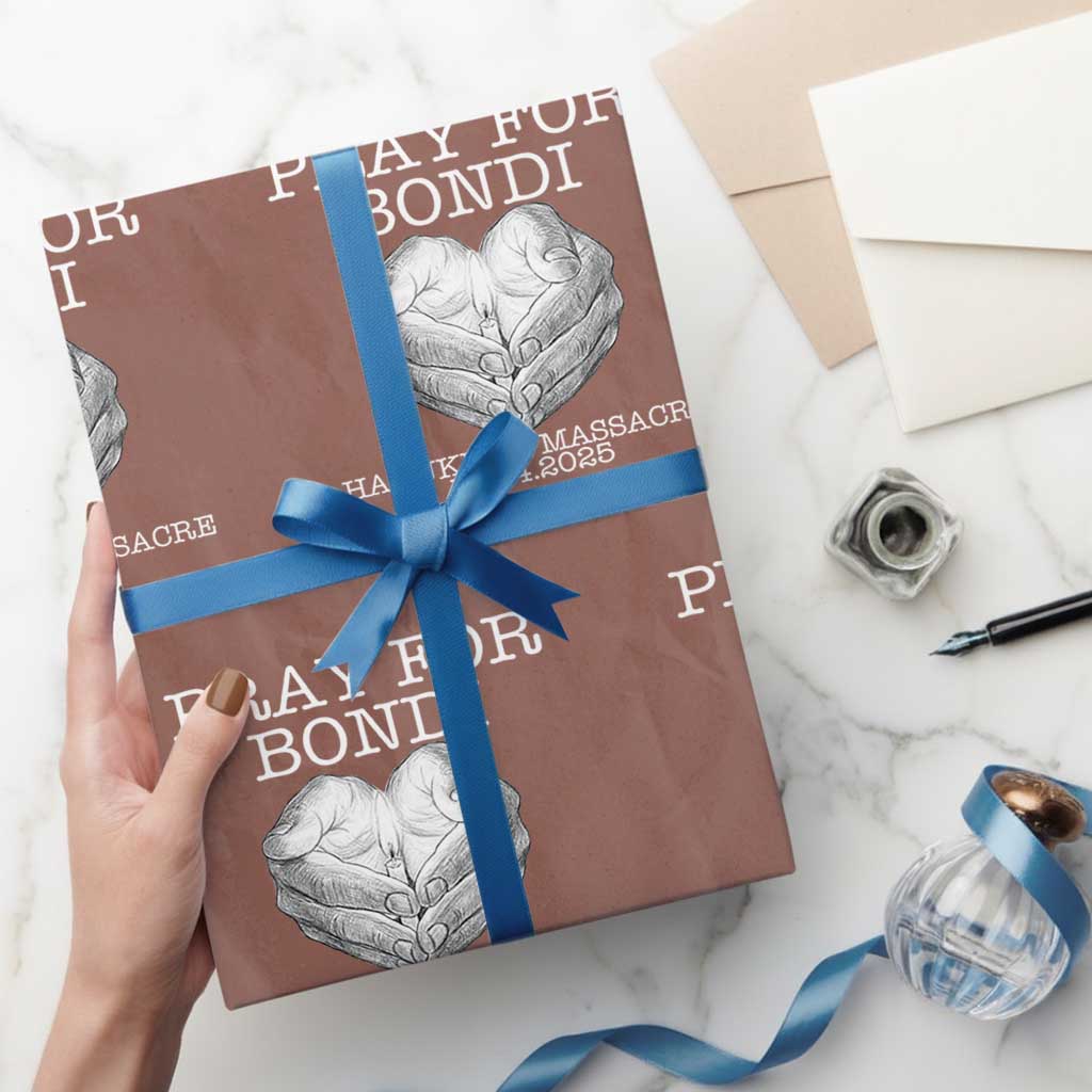 Pray for Bondi Australia Wrapping Paper Roll Hanukkah Memorial December 14 Tribute Support - Wonder Print Shop