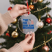 Pray for Grand Blanc Michigan Crystal Glass Ornament American Flag Christian Support TS02