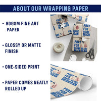 Pray for Grand Blanc Michigan Wrapping Paper Roll American Flag Christian Support - Wonder Print Shop
