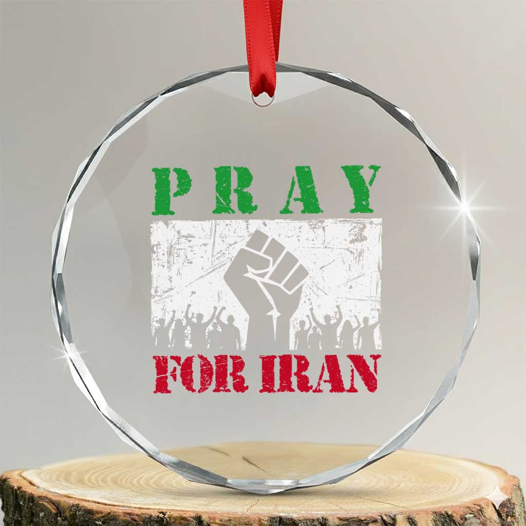 Pray For Iran Crystal Glass Ornament Support Iranian People Peace