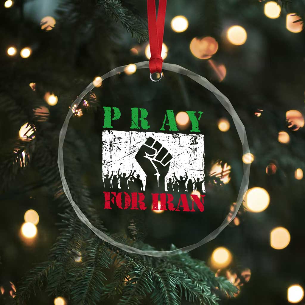 Pray For Iran Crystal Glass Ornament Support Iranian People Peace