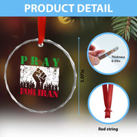 Pray For Iran Crystal Glass Ornament Support Iranian People Peace