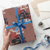 Pray Up Before You Mount Up Wrapping Paper Roll Christian Biker Religious Faith - Wonder Print Shop