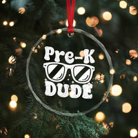 Pre-k Dude Crystal Glass Ornament Funny Back to School First Day of Preschool - Wonder Print Shop