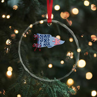 Pre-K Teacher Pennant US Flag Back to School Crystal Glass Ornament