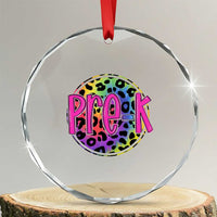 Pre-Kindergarten Neon Leopard Effect Printing Crystal Glass Ornament Wild About PreK Teacher Student Gift