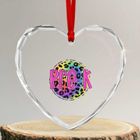 Pre-Kindergarten Neon Leopard Effect Printing Heart Crystal Glass Ornament Wild About PreK Teacher Student Gift