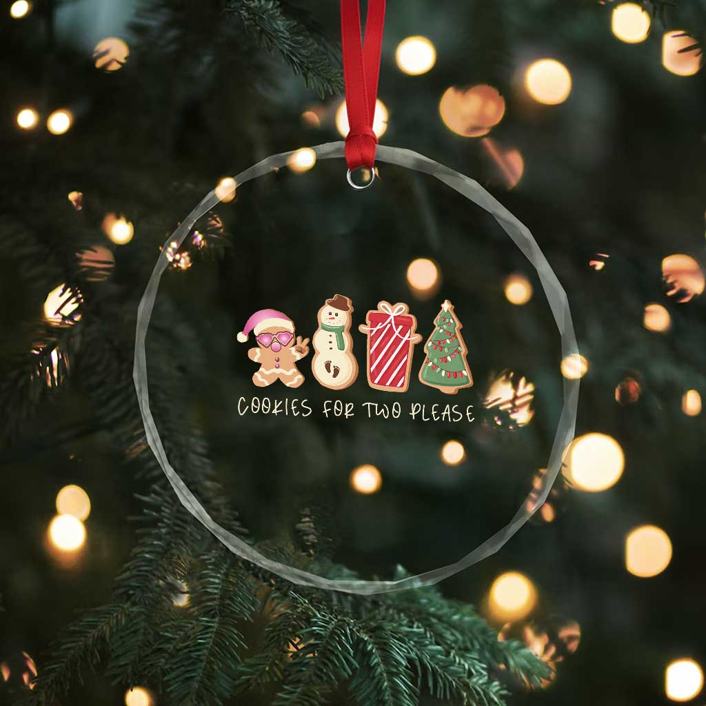 Pregnancy Announcement Crystal Glass Ornament Cookies For Two Please Xmas Maternity Gift TS10