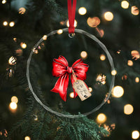 Pregnancy Announcement Crystal Glass Ornament Coquette Bow Xmas Maternity Gift TS10