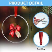 Pregnancy Announcement Crystal Glass Ornament Coquette Bow Xmas Maternity Gift TS10