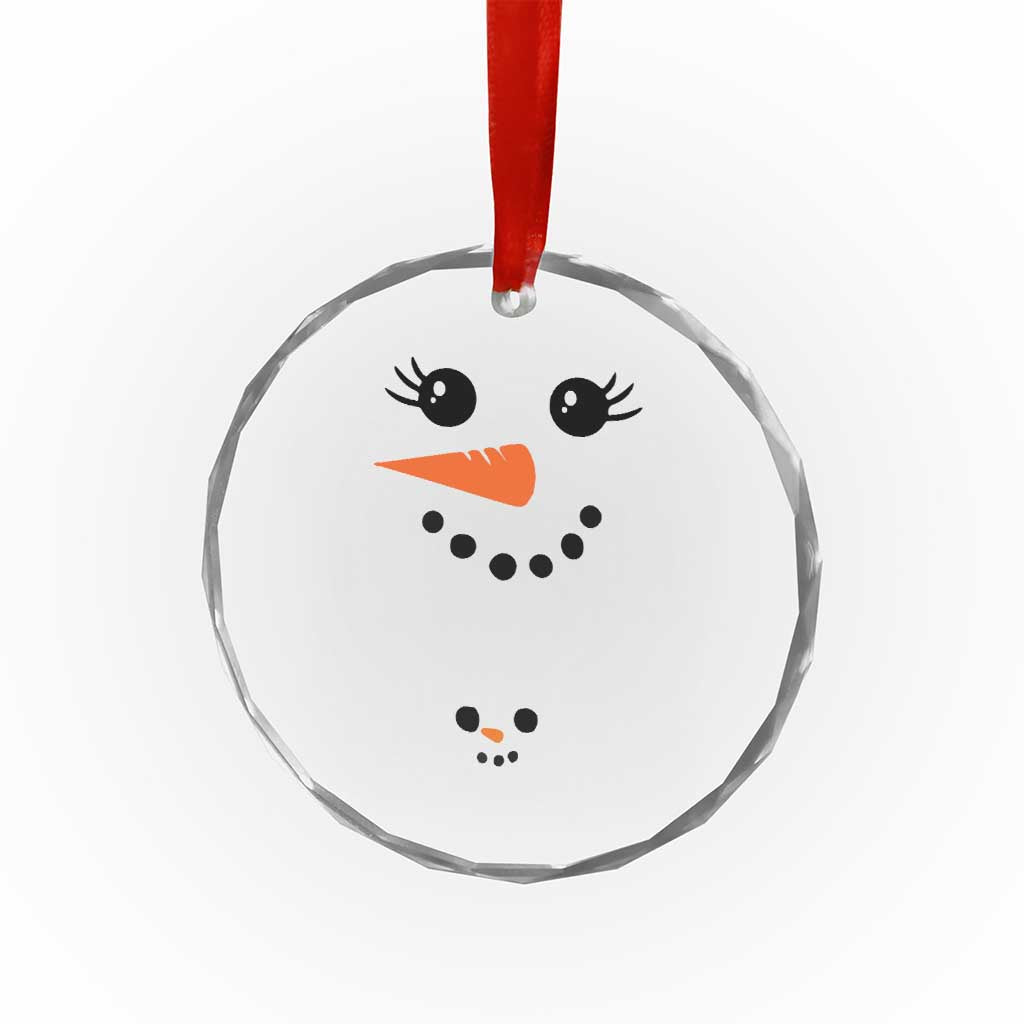 Pregnancy Announcement Crystal Glass Ornament Snowman Face Xmas Maternity Gift TS10
