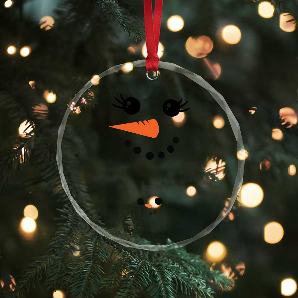 Pregnancy Announcement Crystal Glass Ornament Snowman Face Xmas Maternity Gift TS10