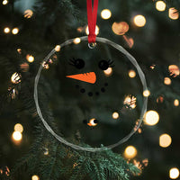 Pregnancy Announcement Crystal Glass Ornament Snowman Face Xmas Maternity Gift TS10