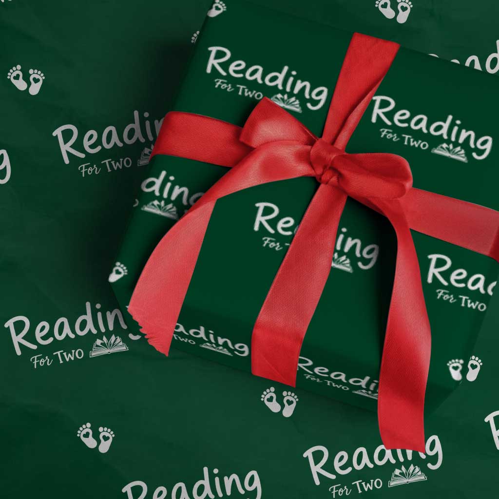 Pregnancy Announcement For Book Lovers Wrapping Paper Roll Reading For Two
