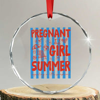 Pregnant Girl Summer Crystal Glass Ornament Funny Beach Pregnancy Announcement