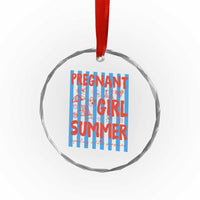 Pregnant Girl Summer Crystal Glass Ornament Funny Beach Pregnancy Announcement