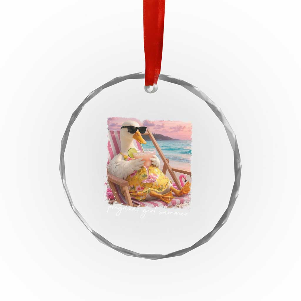 Pregnant Girl Summer Crystal Glass Ornament Silly Goose Mom Baby Announcement