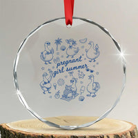 Pregnant Girl Summer Crystal Glass Ornament Summer Goose Beach Pregnancy Announcement Baby Shower