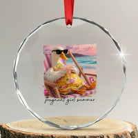 Pregnant Girl Summer Goose Mom Crystal Glass Ornament Funny Pregnancy Announcement