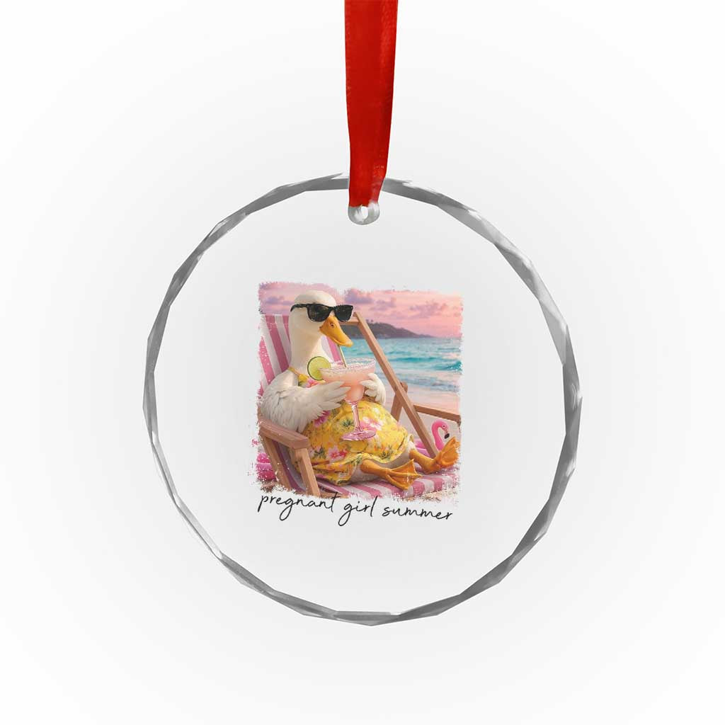 Pregnant Girl Summer Goose Mom Crystal Glass Ornament Funny Pregnancy Announcement