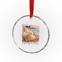 Pregnant Girl Summer Goose Mom Crystal Glass Ornament Funny Pregnancy Announcement