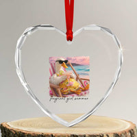 Pregnant Girl Summer Goose Mom Heart Crystal Glass Ornament Funny Pregnancy Announcement