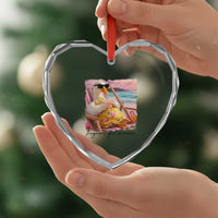 Pregnant Girl Summer Goose Mom Heart Crystal Glass Ornament Funny Pregnancy Announcement