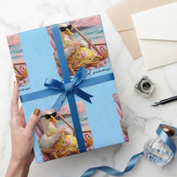 Pregnant Girl Summer Goose Mom Wrapping Paper Roll Funny Pregnancy Announcement
