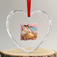 Pregnant Girl Summer Heart Crystal Glass Ornament Silly Goose Mom Baby Announcement