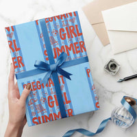 Pregnant Girl Summer Wrapping Paper Roll Funny Beach Pregnancy Announcement