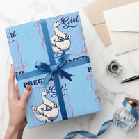 Pregnant Girl Summer Wrapping Paper Roll Striped Coquette Summer Goose Beach Pregnancy Announcement