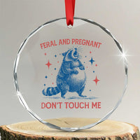 Pregnant Racoon Crystal Glass Ornament Feral And Pregnant Dont Touch Me Pregnancy Humor