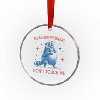 Pregnant Racoon Crystal Glass Ornament Feral And Pregnant Dont Touch Me Pregnancy Humor