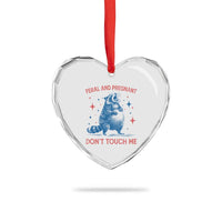 Pregnant Racoon Heart Crystal Glass Ornament Feral And Pregnant Dont Touch Me Pregnancy Humor