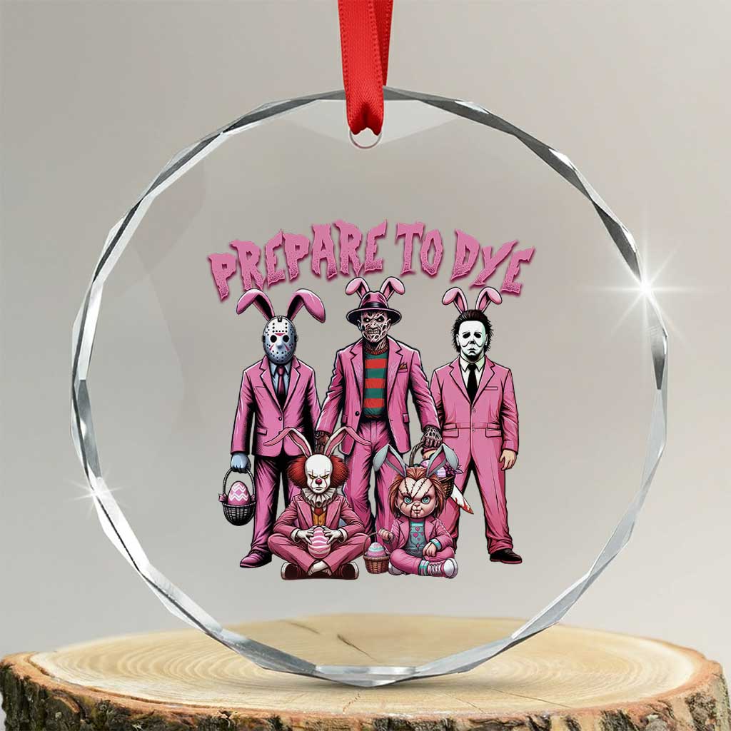 Prepare to Groovy Dye Funny Bunny Easter Crystal Glass Ornament Horror Dyeing Eggs - Wonder Print Shop