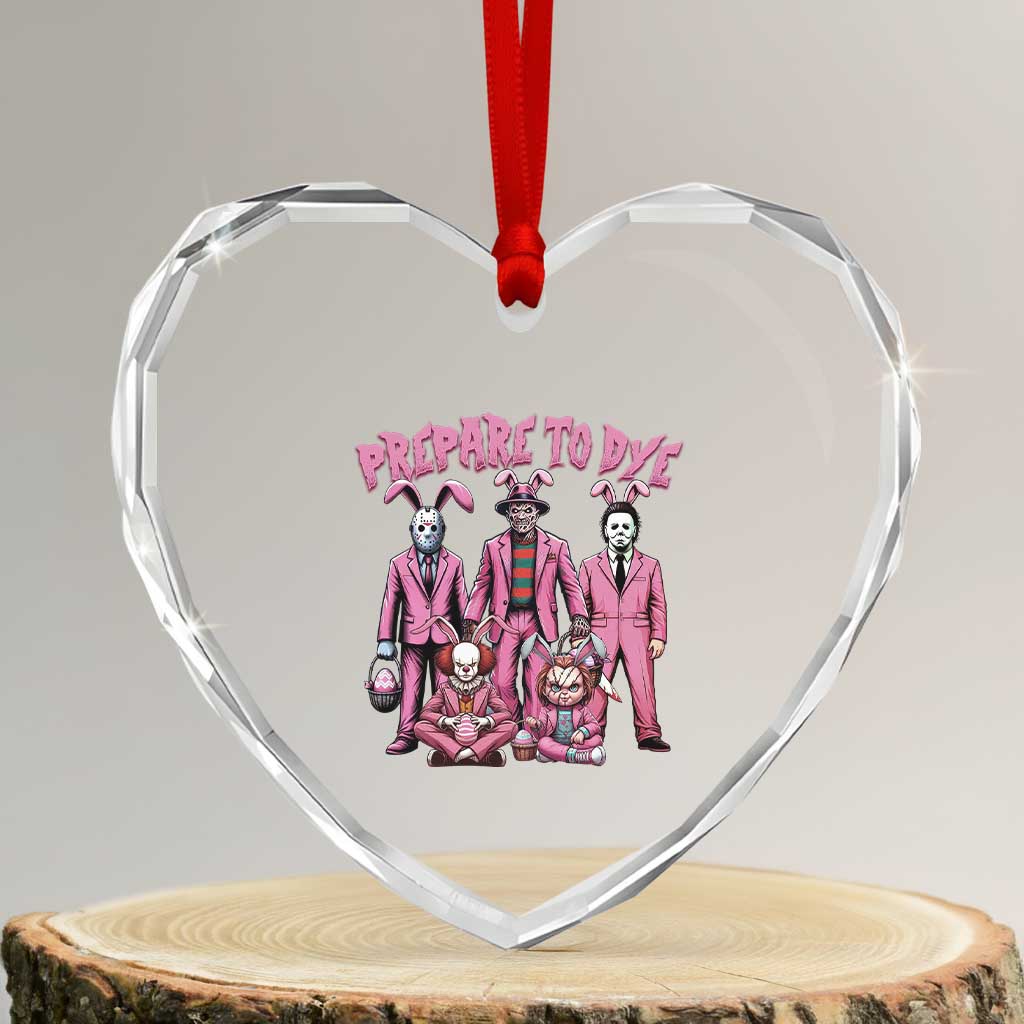 Prepare to Groovy Dye Funny Bunny Easter Heart Crystal Glass Ornament Horror Dyeing Eggs - Wonder Print Shop